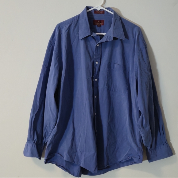 Nordstrom 18 34 Bundle 2 Relaxed Classic Button Down Dress Shirts Blue - Picture 11 of 16